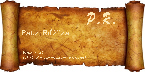 Patz Róza névjegykártya