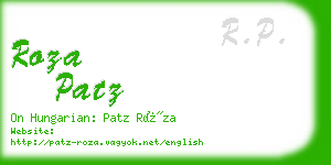 roza patz business card